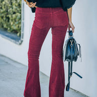 Damen ausgestellte Samthose WW