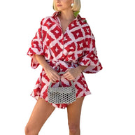 Damen Leichter, luftiger Kaftan mit Bindegürtel WW