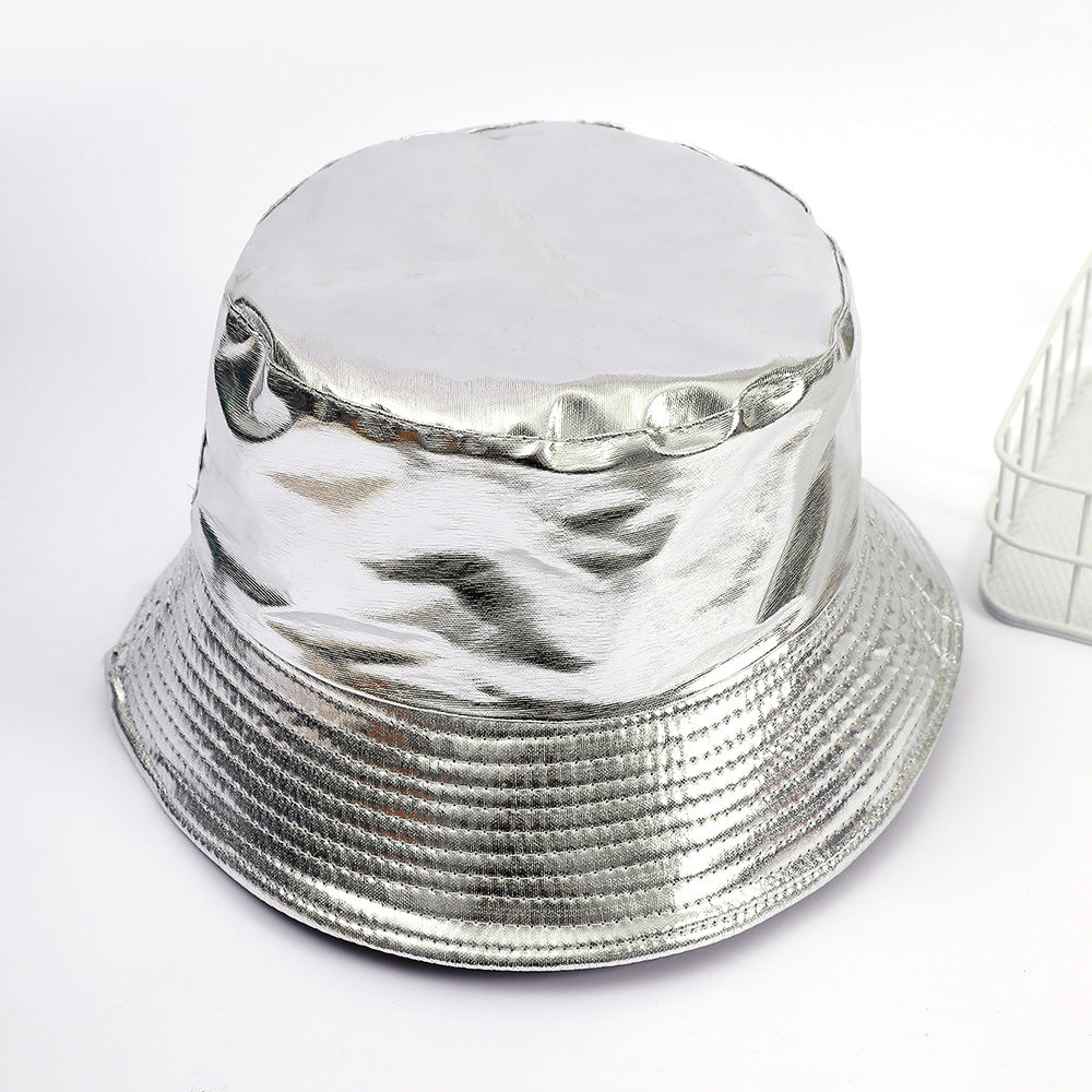 Damen Glänzender Regen-Bucket Hat mit breiter Krempe und wasserdichter Beschichtung W&W Mode