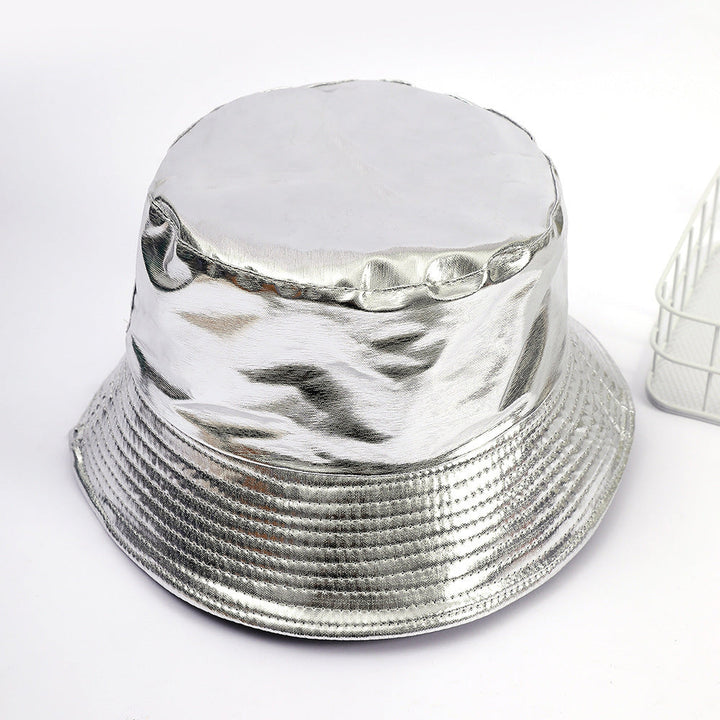 Damen Glänzender Regen-Bucket Hat mit breiter Krempe und wasserdichter Beschichtung W&W Mode