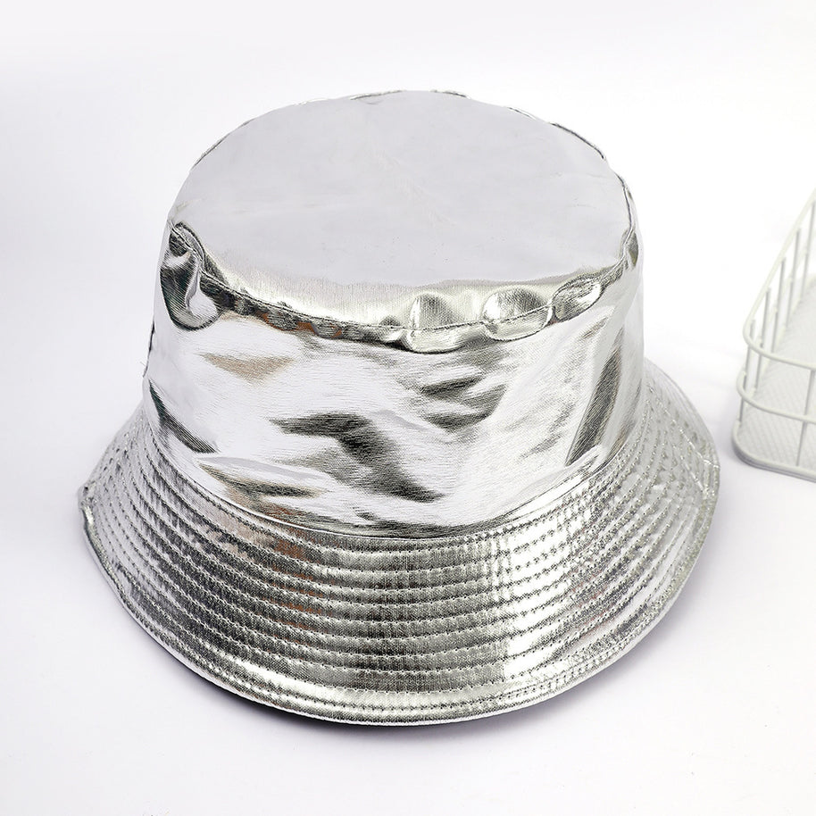 Damen Glänzender Regen-Bucket Hat mit breiter Krempe und wasserdichter Beschichtung WW