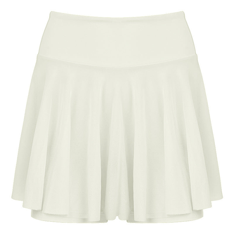 Damen Sportlicher Faltenrock mit hohem Bund und elastischem Material WW
