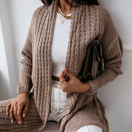 Damen Strick-Cardigan mit strukturiertem Muster und offenem Schnitt WW