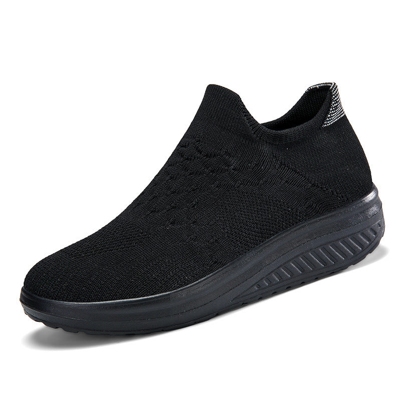 Damen Slip-On Sport Sneakers mit atmungsaktivem Strickdesign WW