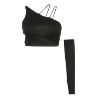 Damen asymmetrisches Crop-Top mit Cut-Out-Details und elegantem Design W&W