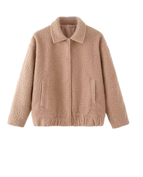 Damen strapazierfähige und kuschelige Teddyjacke mit elastischem Bund WW