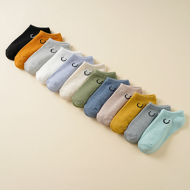 Damen Socken mit fröhlichem Smiley-Motiv WW