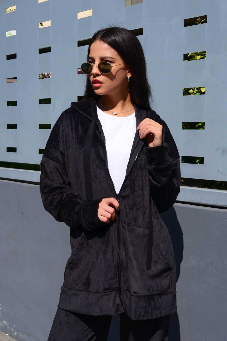 Damen bequeme und stilvolle Kapuzenjacke WW