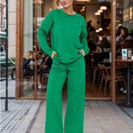 Damen Bequemes Freizeit-Loungewear-Set mit weitem Schnitt WW
