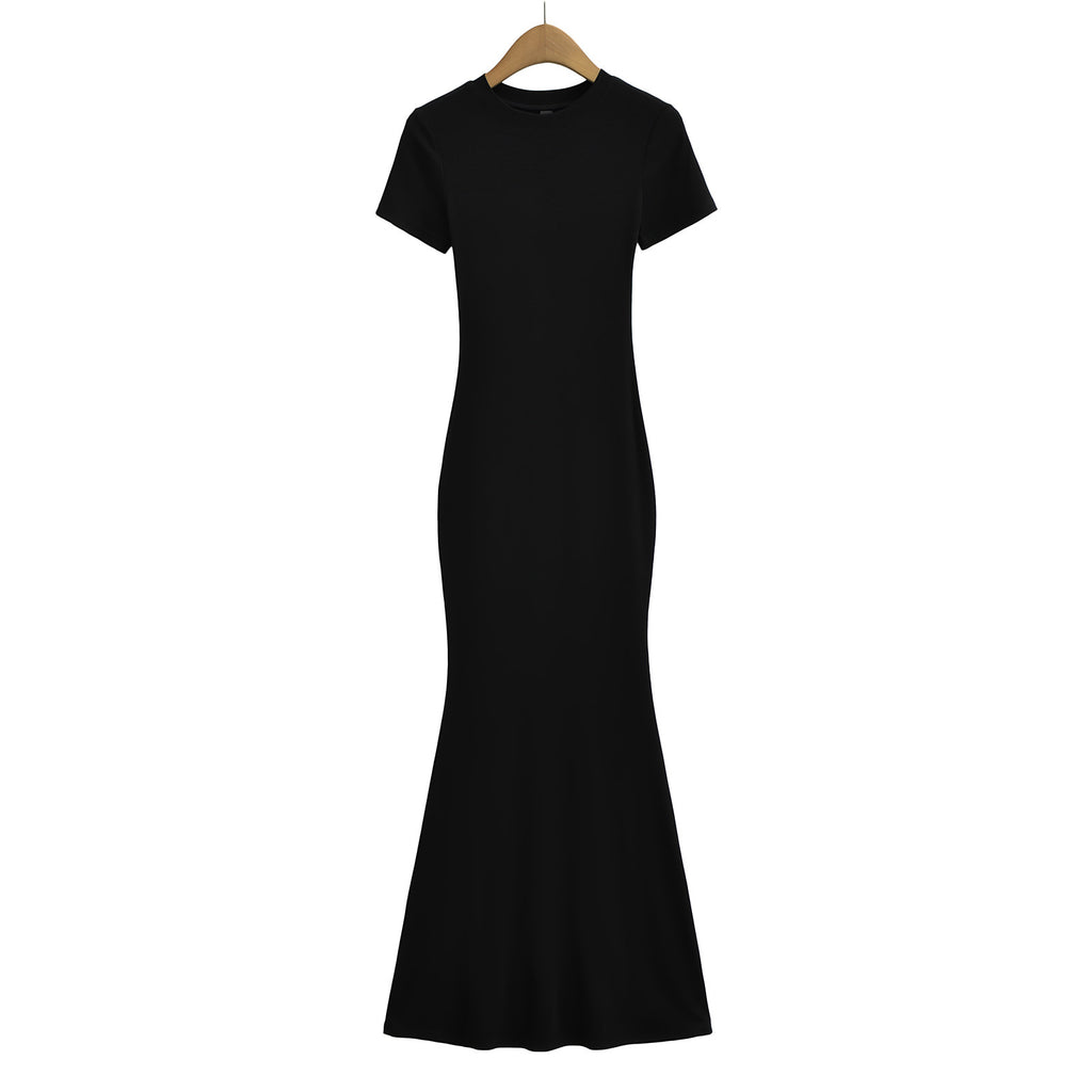 Damen Figurschmeichelndes Maxikleid mit kurzem Ärmel und elegantem Schnitt WW