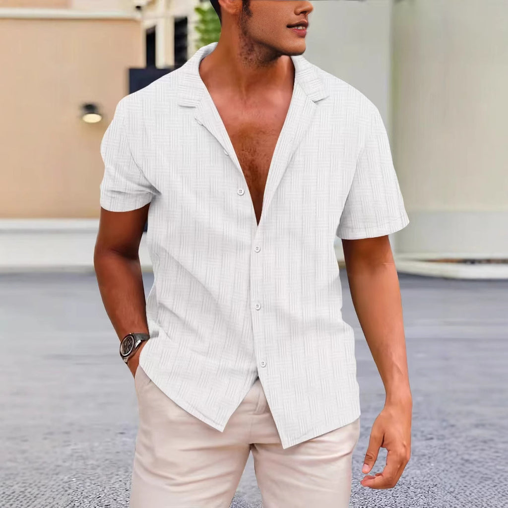 Herren Kurzarmhemd mit modernem Strukturdesign WW