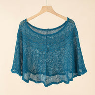 Damen luftiger Strickponcho im modernen Design WW