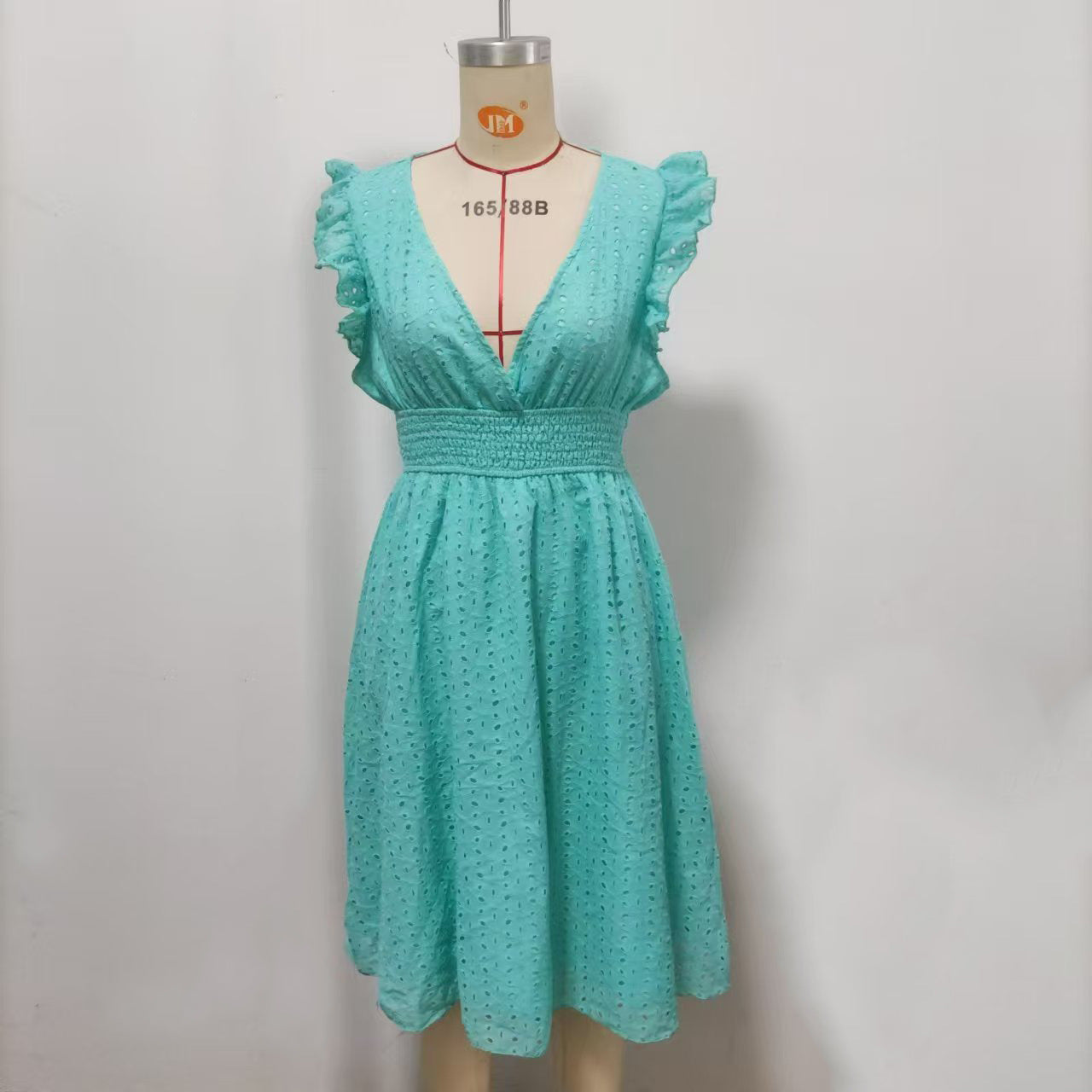 Damen A-Linien Kleid mit Spitzenmuster WW