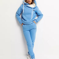 Damen Sportliches Hoodie-Set mit hohem Kragen WW
