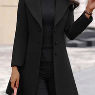 Damen stilvoller und eleganter Blazer-Mantel mit breitem Revers WW