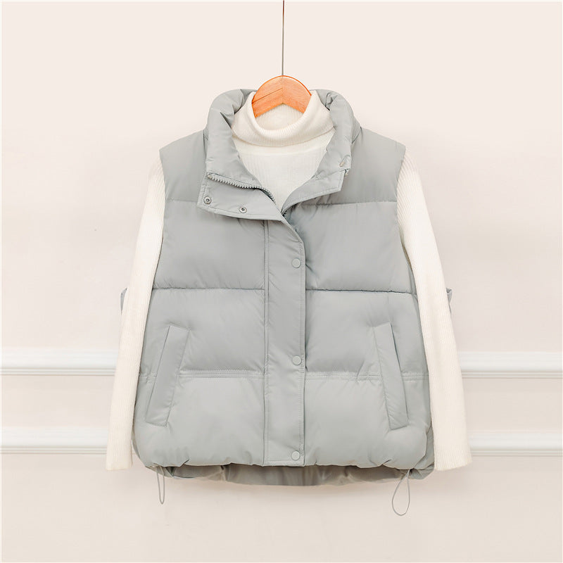 Damen Sportliche wattierte Weste mit hohem Kragen und praktischen Taschen WW