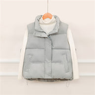 Damen Sportliche wattierte Weste mit hohem Kragen und praktischen Taschen WW