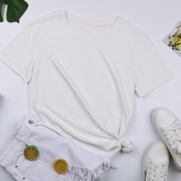 Damen Basic T-Shirt mit lässigem Schnitt und hochwertiger Baumwollqualität WW
