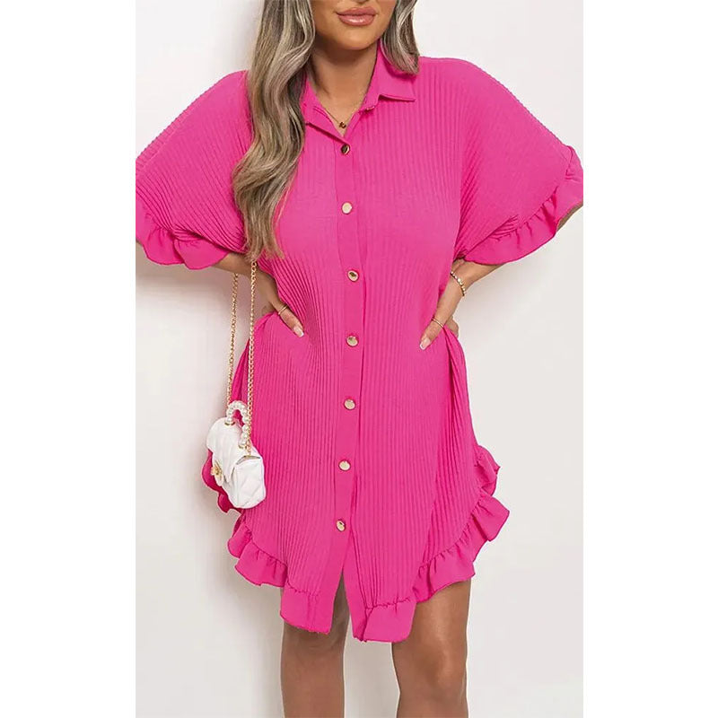 Damen Hemdkleid mit frischem Schnitt und lässigen Volant-Details WW