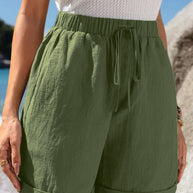 Damen Luftige Sommershorts mit elastischem Bund und Kordelzug WW