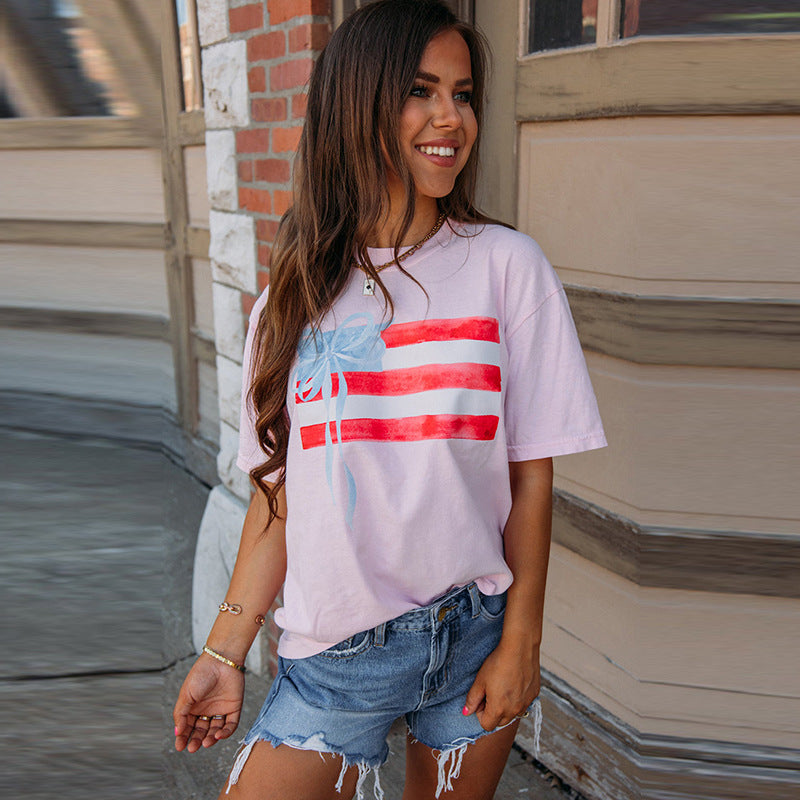 Damen T-Shirt mit künstlerischem Flaggenmotiv WW