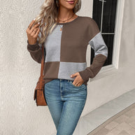 Damen lässiges Sweatshirt mit geometrischem Muster und trendigem Schnitt WW
