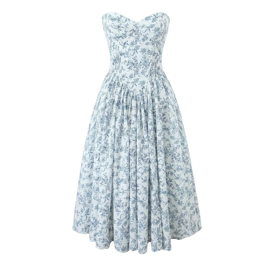 Damen Ballkleid mit herzförmigem Ausschnitt und floralem Print WW