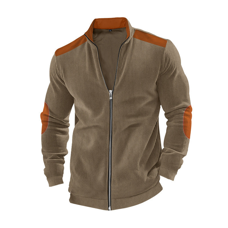 Herren Sportliche Jacke mit Reißverschluss und Details aus Kunstleder WW