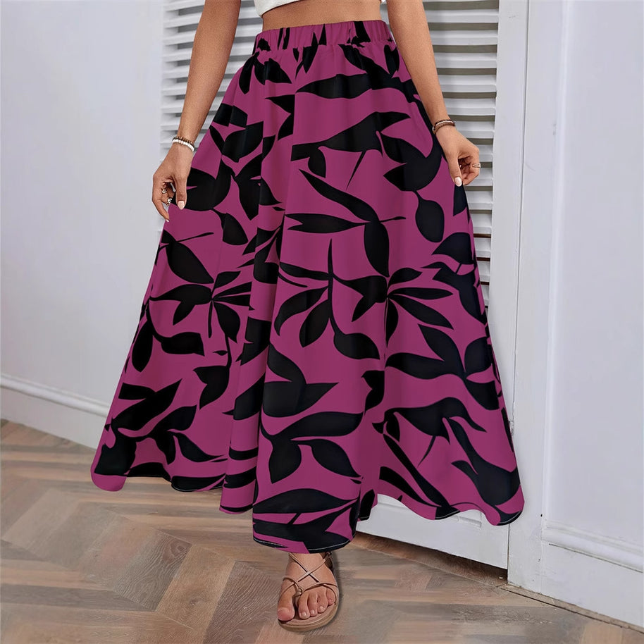 Damen Maxirock mit floralem Muster W&W