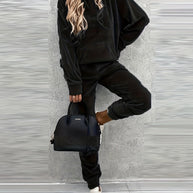 Damen Sportlicher Lounge-Set mit Kapuzenpullover und Hosen WW