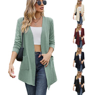 Damen Strickjacke mit offener Front und eingearbeiteten Taschen WW