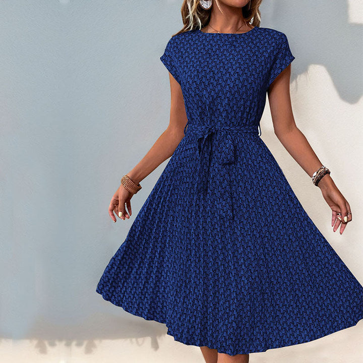 Damen Midikleid mit asymmetrischem Schnitt und modischem Bindegürtel W&W Mode