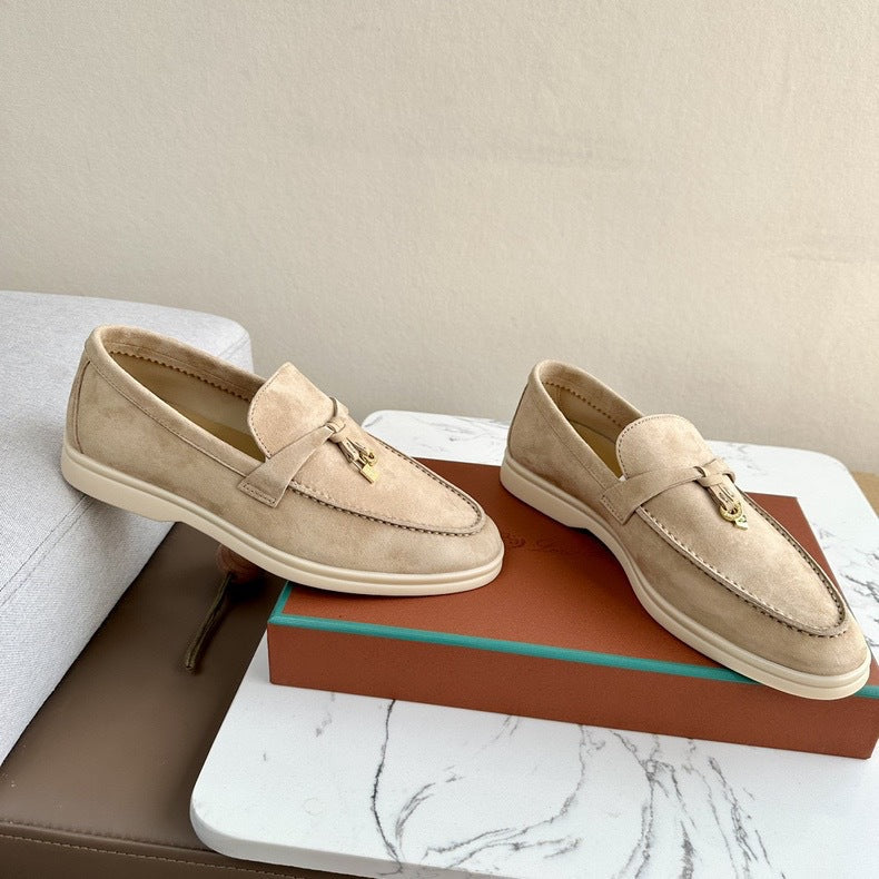 Damen Wildleder-Loafer mit dekorativen Tasseln