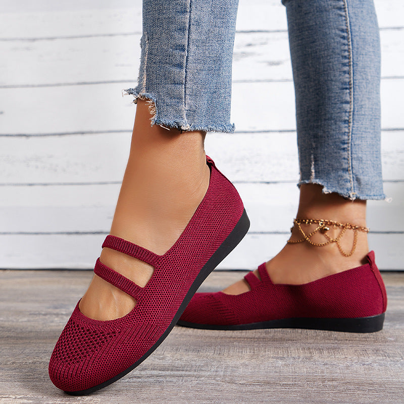 W&W Mode | Flache Slipper Mit Riemen Über Dem Spann Und Flacher Sohle Für Damen