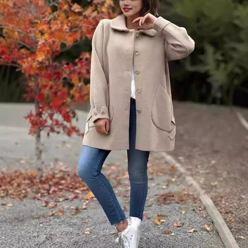 Damen modischer Mantel mit übergroßem Schnitt und praktischen Taschen