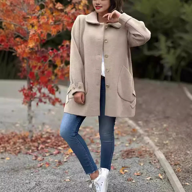 Damen modischer Mantel mit übergroßem Schnitt und praktischen Taschen