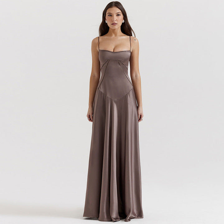 Damen Abendkleid mit figurbetontem Schnitt und elegantem Satin-Finish W&W Mode