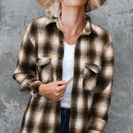 Damen Karo-Hemdjacke aus weichem Flanell mit praktischen Taschen WW