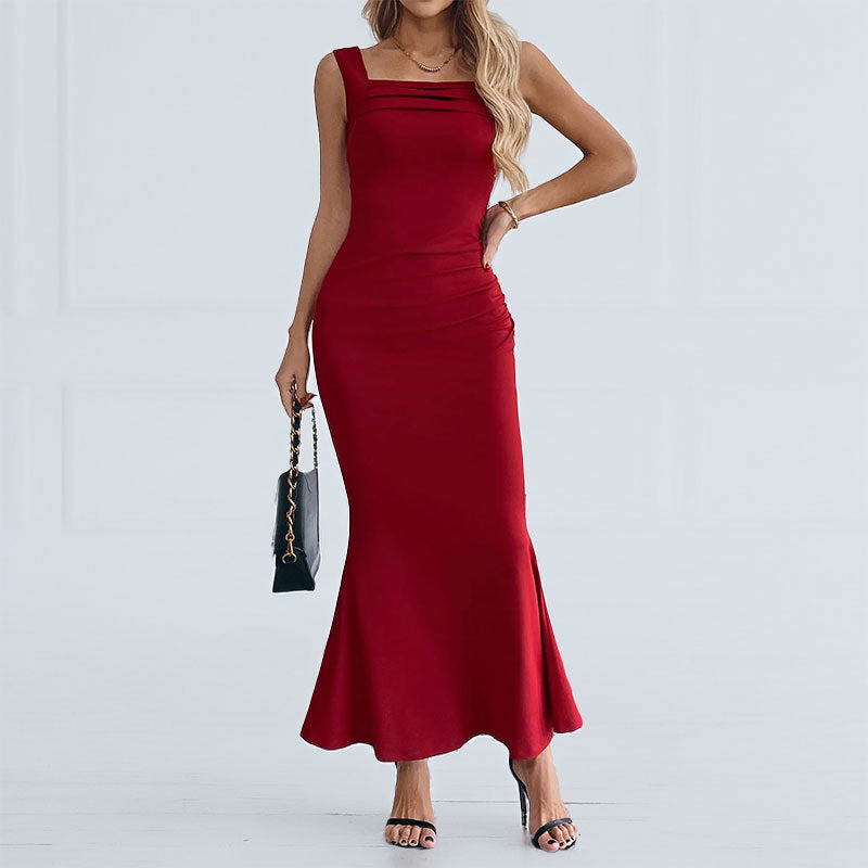 Damen Maxikleid mit figurbetontem Schnitt und elegantem U-Ausschnitt W&W Mode