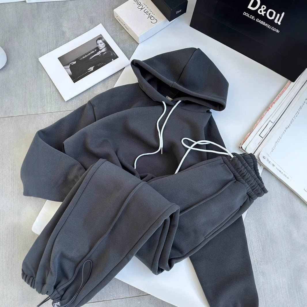 Damen sportliches und bequemes Hoodie-Set mit Gummizug WW