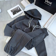 Damen sportliches und bequemes Hoodie-Set mit Gummizug WW