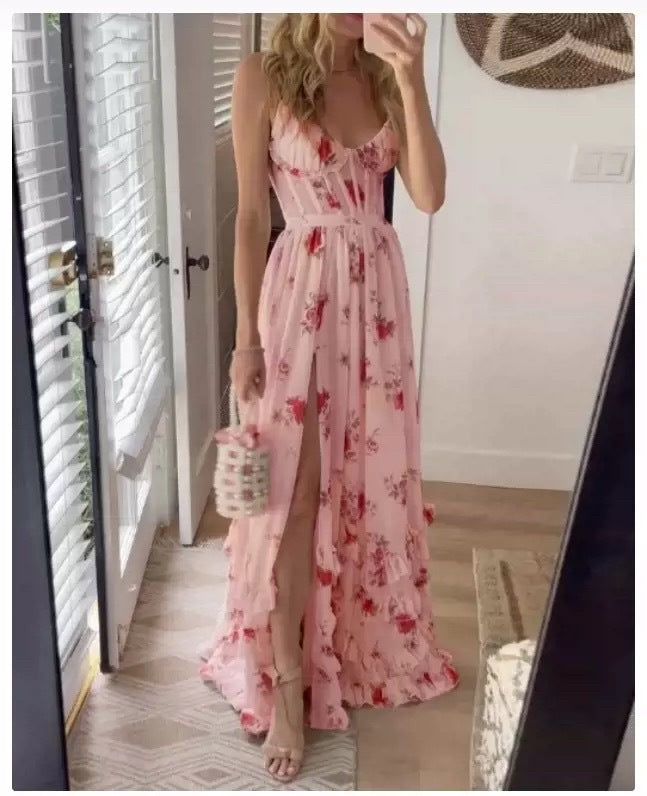 WW | Bedrucktes Strandurlaub Langrock Kleid