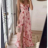 WW | Bedrucktes Strandurlaub Langrock Kleid