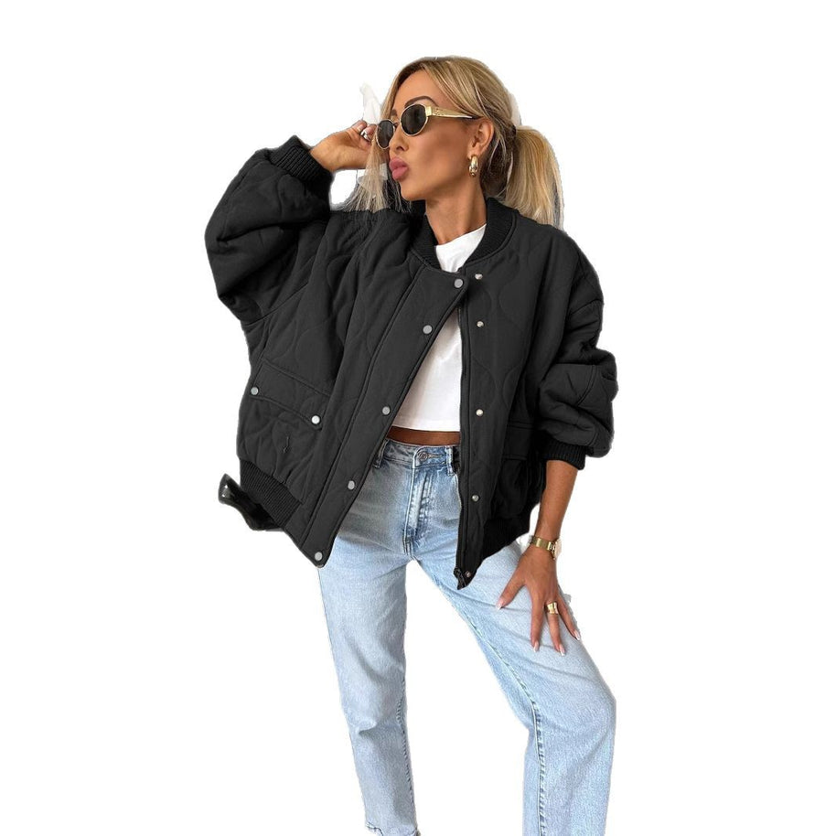 Damen Stepp-Bomberjacke mit seitlichen Taschen und elastischen Bündchen WW