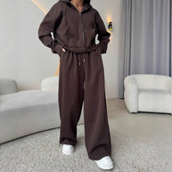 Damen bequemer und eleganter Hoodie mit weiten Hosen WW