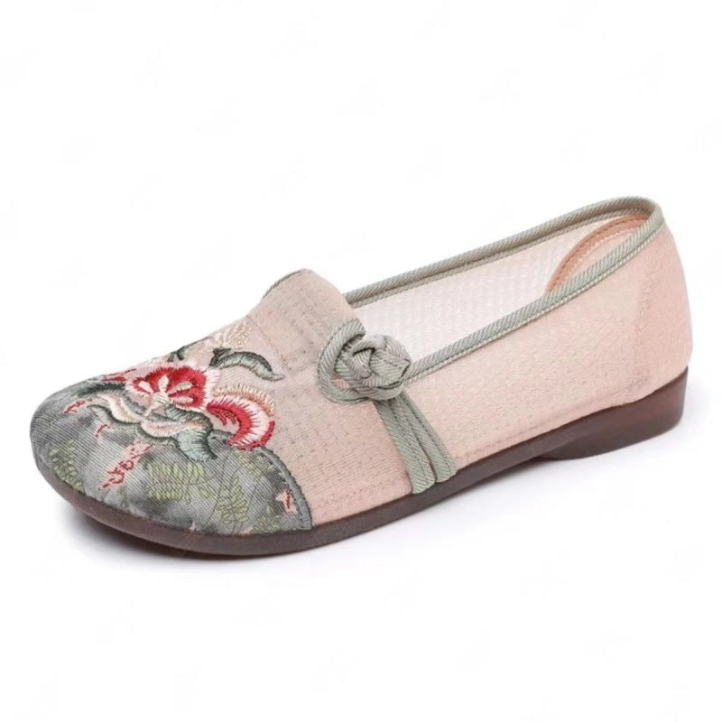 Damen bestickte Ballerina-Schuhe WW
