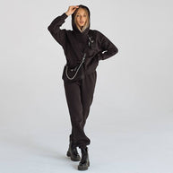 Damen sportliches Fleece-Set mit hohem Kragen WW