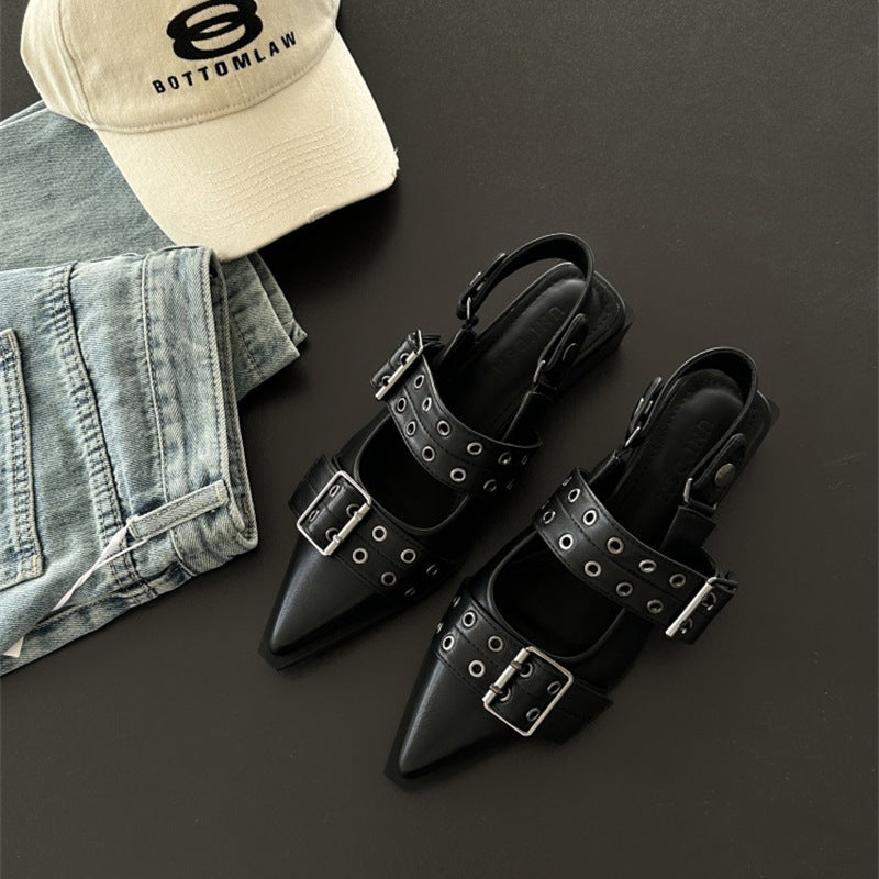 Damen Slingback High-Heels mit modischem Gurtband und spitzem Zehenbereich WW