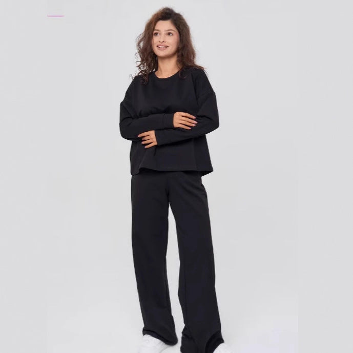 Damen Bequemes Freizeit-Loungewear-Set mit weitem Schnitt WW