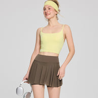 Damen Sportlicher Faltenrock mit hohem Bund und elastischem Material WW